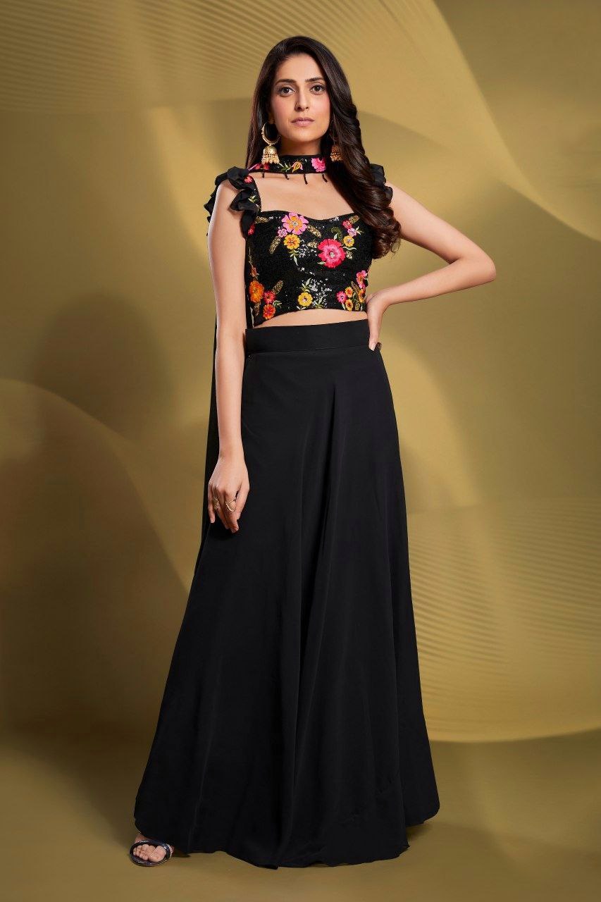 Slay every celebration in this fully stitched Georgette Lehenga set - 13201