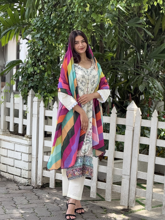 Nidha lawn comfortable salwar suite M to XXXL - 1139